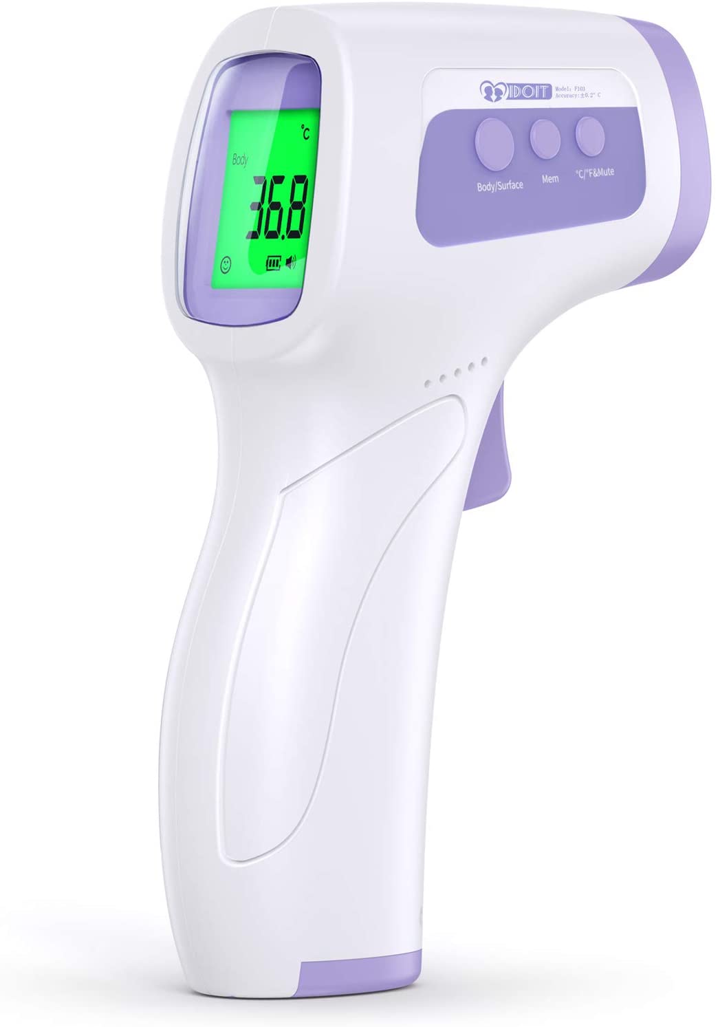 IDOIT Termometro febbre infrarossi Termoscanner professionale per febbre  Misuratore temperatura corporea laser Termometro digitale a distanza 3-5CM  Memorizza letture per adulti neonati bambini - Biostaff